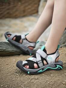 Boys' Close-Toe Lightweight Sport Outdoor Sandals For Summer, Children's Water Walking Sandals