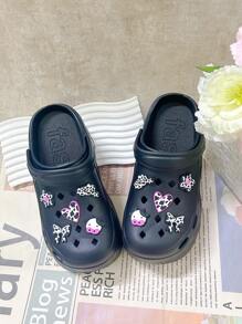 Einfarbige warme Hausschuhe für Innenräume, flauschige warme Fütterung, dicke rutschfeste Sohle, kuschelig bequeme Schuhe für den Winter, Hohe Absatz Sandalen