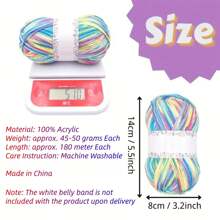 1Pc Vibrant Acrylic Fiber Yarn, 50g Each - Super Soft 4-Ply Knitting & Crocheting Yarn In Assorted Colors For DIY Sweaters, Hats, Gloves - , Knitting Accessories And Supplies