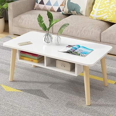 ミニローテーブル Book 引き出し付き 幅100cm x 奥行50cm x 高さ42.5cm リビングテーブル センターテーブル 本棚 省スペース ミニテーブル 天然木 北欧 木製 寝室 リビングルームなどに最適です。