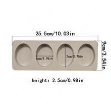 1pc 4-Cavity Oval Silicone Soap Mold, For Handmade Soap, Candle, And Bath Bomb Making - Grey - View 5