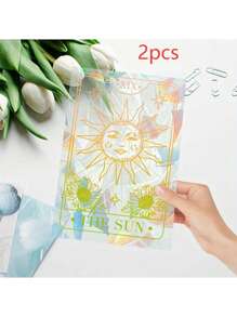 1 pièce Autocollant de décoration de fenêtre capteur de soleil, style nordique bohème, film autocollant de verre anti-collision et antistatique, pour la décoration de la maison, cadeau de pendaison de crémaillère, décoration scolaire, surprise scolaire, décoration de dortoir, rentrée des classes