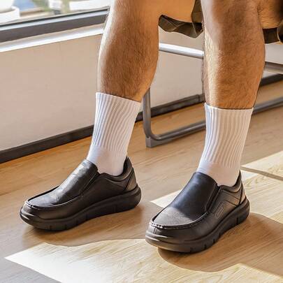  FitVille Men's Loafers Slip On Leather Shoes Wide Fit Comfortable Moccasins Casual Walking Shoes