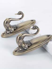 金色金属天鹅形复古风格墙钩、窗帘挂钩、传统设计、易于安装的配件