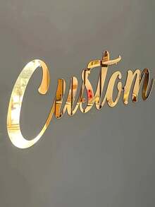 1 buc., decorațiune acrilică cu nume personalizată, cu finisaj elegant de oglindă, decorațiune cu litere aurii și argintii, material acrilic de înaltă calitate, suprafață plană 2D, potrivită pentru petreceri, zile de naștere, camere de zi, dormitoare, creșe și decorațiuni pentru petreceri de ziua de naștere pentru acasă. - Multicolor - Vizualizare 7