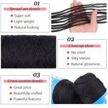 3/5/8Roll Black Brazilian Wool Hair Yarn For Hair Crochet Braiding Braid Twist Warps Senegalese Twisting Jumbo Braids Faux Locs Box Braids Knitting Hair Braids 70G/Roll - Black - View 4