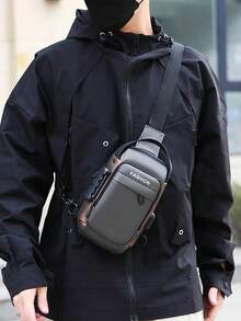 1 件装新款多功能男士胸包、运动/骑行单肩斜挎包带锁