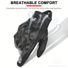 ALPINES FOX Sommer Retro perforierte Lederhandschuhe für Motorrad Herren Damen Vollfinger Motocross Biker Handschuhe Moto Ausrüstung M-XXL