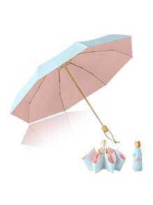 8-Rib Compact Classic Folding Umbrella With UV Protection, Windproof, And Water-Resistant, Perfect For Men And Women, Casual Use, Travel, And Outdoor Activitiesumbrella Sun Protection Outdoor Shade Cute Umbrella