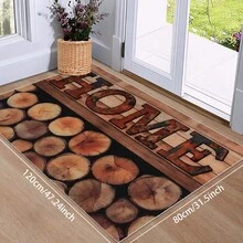 HOME 印花风格门垫，适合室内外使用，低调设计，可机洗地毯，圆点防滑背衬，非常适合前门和入口，适合返校浴室厨房装饰 - 彩色 - 查看 21