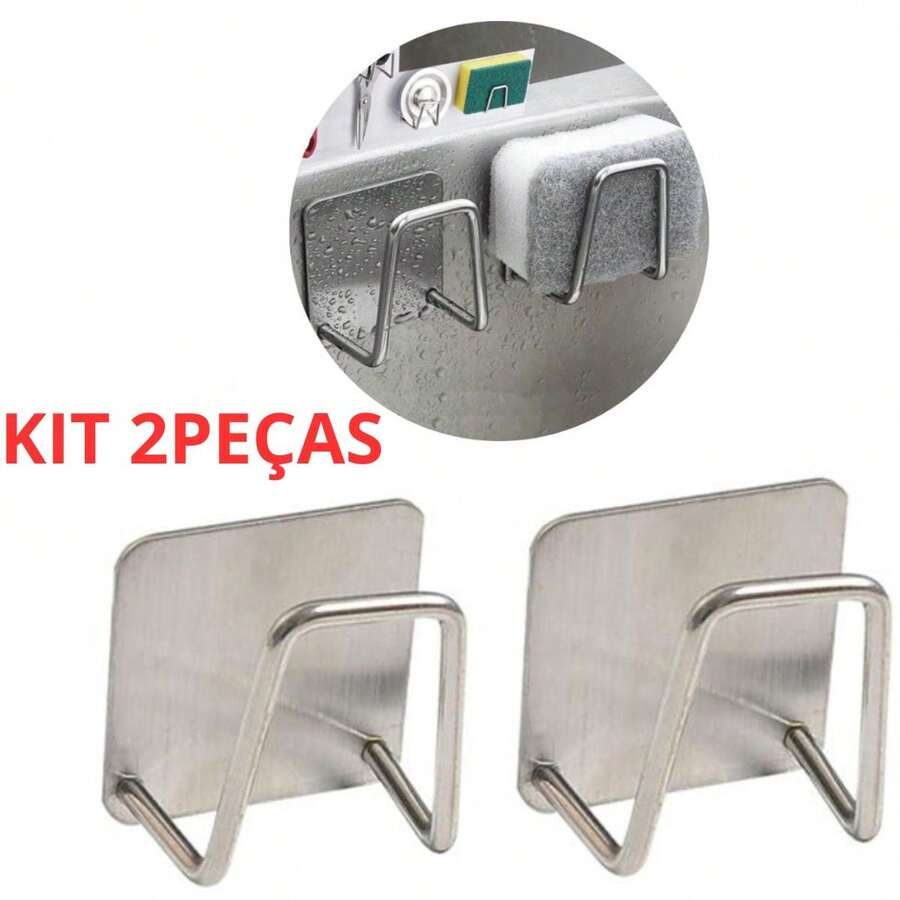 Stainless Steel Sponge Holder Kit For Kitchen Sink 2 Units - Multicolor - View 1
