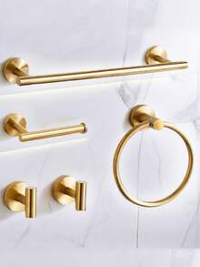 这款欧式浴室收纳套装包括不锈钢毛巾环、毛巾杆、纸巾架、浴袍挂钩、衣帽钩和多功能挂杆。 - 多 - 查看 14