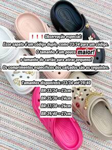 Chinelo babucha de salto alto 100% EVA com pingente aleatórios - Bonito e Confortáveis sem odor