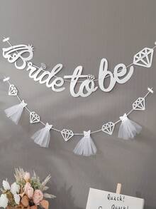 1 Stück/Set "Braut zu werden" Junggesellinnenabschied Dekoration Hochzeit Banner - Silber - Übersicht 1