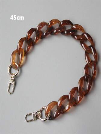 Accesorio de bolso de cadena de resina acrílica colorida, cadena gruesa desmontable de estilo vintage hecha a mano de color contrastante