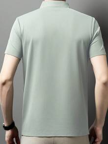 Men's Summer Seamless Breathable Polo Shirt, Light Business Casual Formal Wear