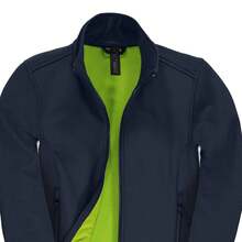 B&C Womens/Ladies Soft S Jacket (Navy/Neon Green) - Green - View 2