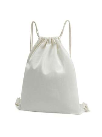 New Canvas Backpack, Drawstring Closure Pocket Design, Shopping/Student Backpack, School Supplies, School Bag, Bookbag, Back To School Backpack, Large Capacity, Waterproof, Lightweight, Foldable, Classic Casual, Perfect For Back To School, First Day Of School, Middle School, High School, Sports, College Style Student Backpack, Back To School Essential