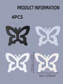 2pcs/4pcs_Set Butterfly Shaped Bra Strap Clip, Invisible Anti-Slip Bra Strap BuckleBody Care For Travel,Sport,Outdoor,Belt - Multicolor - View 4