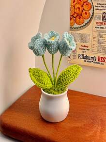 1PC Crochet Flower Pot, Daisy Tulips And Forget Me Not Small Potted Flowers, Gifts For Mom Wife On Mothers Day Valentines, Cute Desk Decor For Women Office Car Dashboard,Crochet Flowers Cute Little Potted Flower, Gift For Birthday, Teacher's Day, Graduation, Anniversary, Christmas, Decor For Car Dashboard,Home Office Decoration ,Halloween Gifts, Halloween Decorations,Bridal Wedding Decorations