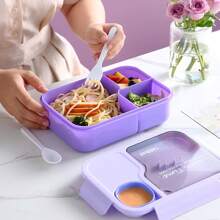 1pc Adult Lunch Box, 1450ml Adult Lunch Box, Leak Proof Lunch Box With Utensils, 3-Compartment Lunch Box, Microwave Heating, Four-Color Optional