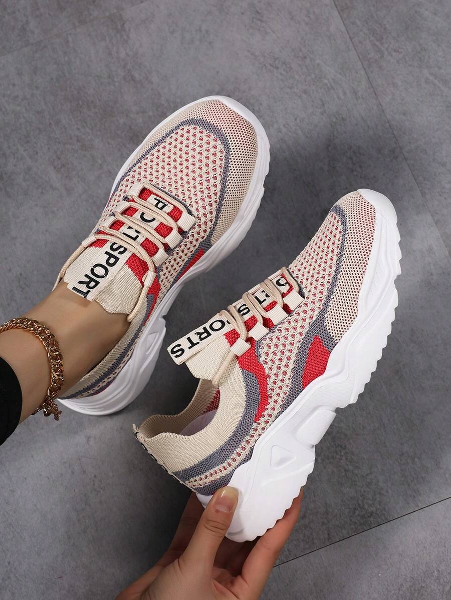 Women's Casual Sports Shoes, Versatile Fashion Breathable Slip-Resistant Anti-Odor Running Shoes, Lightweight Stylish Personalized Sneakers - Rusty Rose - View 1
