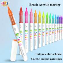 120 Farben/Set kreative professionelle gerade flüssige Acrylmarker mit automatischer Tintenkontrolle zur Verwendung für Felsen Malerei, Keramik, Holz, Leinwand, Glas, Stein, Stoff, Kartenherstellung, Kunstbedarf