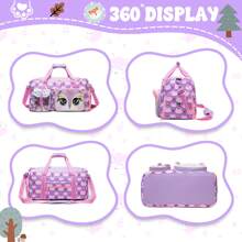 1pc Kids Animal Duffle Bag Girl Travel Bag Gifts Overnight Bag For Girl Tote Bag Sleepover Bag For Girls Gym Dance Bag With Shoes Compartment