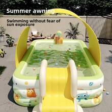 1pc Large Family Full Size Inflatable Cartoon Monster Design Pool - PVC Material, Easy To Set Up, Portable And Space Saving - Great For Backyard Summer Fun For Adults And Youngsters, Beach Inflatable Pool Toys, Camping