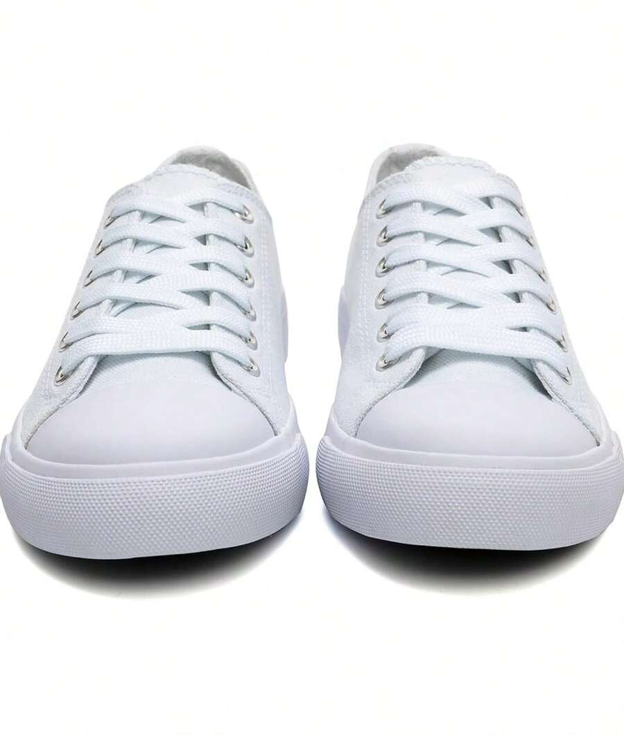Tenis mujer hombre choclo unisex basico Urbano casual zapato deportivo confort moda lona unisex 22mx-28mx lona calidad gym blanco choclos - Blanco - Ver 1