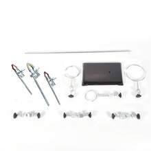 YUNRUX Laboratory Stand Laboratory Stand Clamp Sleeve Ring Laboratory Stand Kit Laboratory Accessories 60cm Kit For Chemistry Physical Experiment 60cm Laboratory Stand Plate Rod Clamp Sleeve - 銀色 - 查看 7