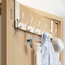 1 件家居生活门钩，重型门衣架支架，用于悬挂外套、浴袍、帽子、衣服和毛巾，浴室收纳架，无需钻孔即可悬挂毛巾，衣帽架，浴室配件，房间装饰 - 白色 - 查看 6