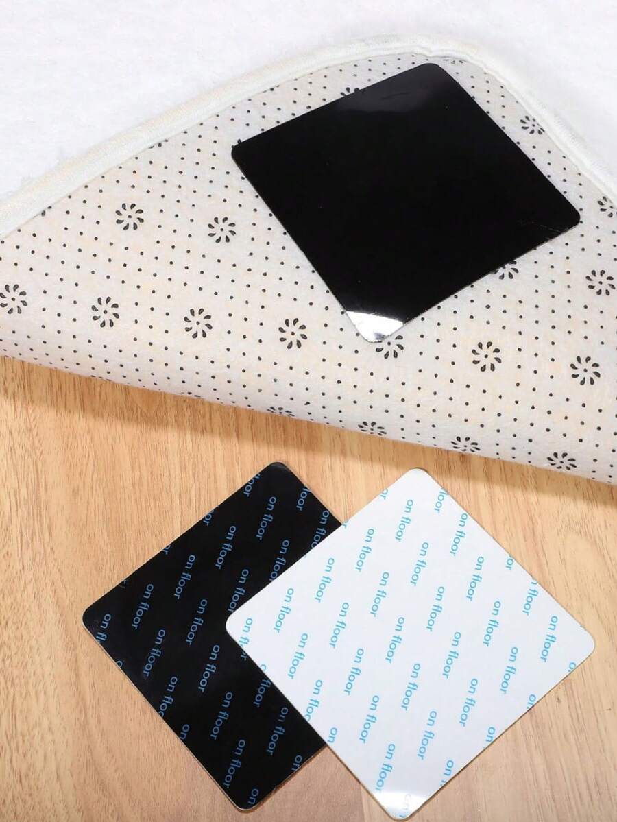 4/8/12pcs Carpet Anti-Slip Sticker Double-Sided Reusable Traceless Rug Post Pad Pu Washable Grip Tape - Multicolor - View 1
