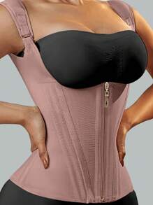 Nouveau corset-style de 15 baleines, avec une grande élasticité, un laçage à fermeture éclair et un look vintage, idéal pour le maintien de la taille