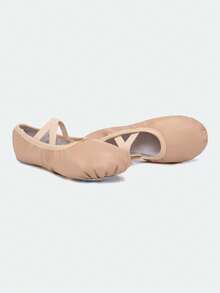 Men'S Pu Leather Dance Shoes, Soft-Soled Ballet Shoes, Leather Dance Flat Shoes, Jazz Dance Practice Shoes - Beige - View 6