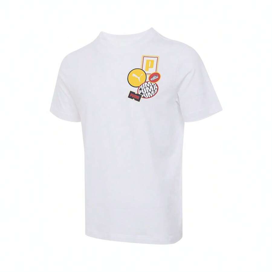 Puma 2025 男士图案印花针织无袖 T 恤 - 白色 - 查看 1