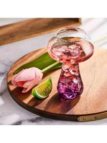 1 Transparent Mushroom Shaped Glass Cocktail Glass - A Creative Party Drinking Utensil For Bars, Clubs, And Food Pubs, Hand Washed Only, Reusable, And Lead-Free Glass, Perfect For KTV, Events, And Unique Dining Experiences. Cocktail Glass