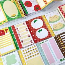 8pcs M5 Tri-Fold Refill Pages For Loose-Leaf Notebook, Pudding & Tomato Teens Style Writing Pad Inserts - Multicolor - View 2