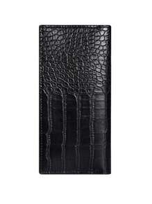 Długi portfel męski z krokodylej skóry, cienka składana torebka z wieloma przegródkami na karty, kopertówka ze skóry PU odpowiednia zarówno dla mężczyzn, jak i kobiet