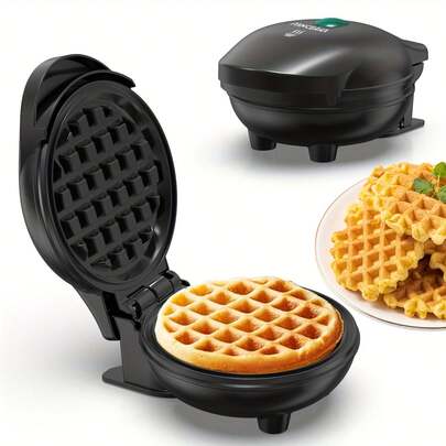 PANCERKA Mini máquina para hacer waffles - Molde de waffles de 4", Plancha de waffles antiadherente con calentamiento rápido, superficie antiadherente - Máquina perfecta para hacer mini waffles para niños y familias, solo agrega la masa