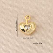 Bộ 1/3 mặt dây chuyền hình trái tim đính đá Zirconia thủ công, mạ vàng/bạc 18K, phụ kiện trang sức nhỏ nhắn tinh tế, có thể làm thành bông tai, mặt dây chuyền hoặc vòng cổ. - Mặt dây chuyền tình yêu DIY - Xem 7