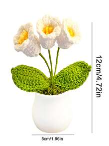 1PC Crochet Flower Pot, Daisy Tulips And Forget Me Not Small Potted Flowers, Gifts For Mom Wife On Mothers Day Valentines, Cute Desk Decor For Women Office Car Dashboard,Crochet Flowers Cute Little Potted Flower, Gift For Birthday, Teacher's Day, Graduation, Anniversary, Christmas, Decor For Car Dashboard,Home Office Decoration ,Halloween Gifts, Halloween Decorations,Bridal Wedding Decorations