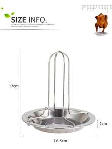 1pc 户外露营加厚烤鸡盘，叉鸡烤架，碳钢烘焙不粘烤鸡盘。用于在光波炉和热烤箱中烘烤和支撑烤鸡，底座用于存放辅助材料，以在鸡肉内部产生烟熏效果，从而达到更好的口感。烧烤工具，户外烧烤，厨房小工具。 - 彩色 - 查看 7