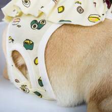 Pantalon d'hygiène pour animaux de compagnie, pantalon sanitaire respirant à bretelles pour chien, pantalon anti-harcèlement, vêtements mignons de chiots bouledogue en dessin animé
