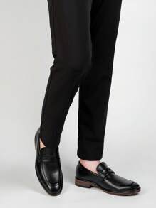 1 pereche de pantofi pentru bărbați, de bază, din piele din microfibră, de culoare uni, pentru exterior, pot fi purtați cu ținute formale