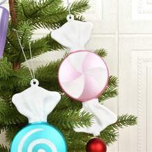 Mặt dây chuyền trang trí kẹo mini nhiều màu 6 inch, trang trí cây thông Noel - Phiên bản ren đỏ - Xem 8