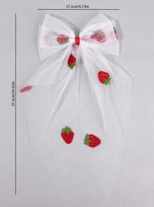 1 pezzo Fiocco rosso a forma di cuore per capelli per ragazze, clip per capelli a forma di coccodrillo in filato, accessori per capelli dolci per regali per ragazze e migliori amiche