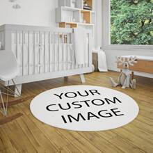 1pc Custom Rug,Personalized Image Rugs, Custom Logo Rug, Round Custom Carpet, Custom Photo Rug, Ideal Gift Carpet, Customizable Floor Decor For Home Or Office,Non-Slip Bottom