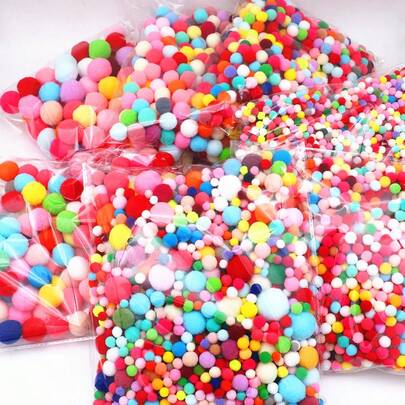 10mm-30mm 彩色蓬松毛绒球 闪光绒球 各种尺寸 绒球 适用于爱好用品和 DIY 创意工艺品派对装饰