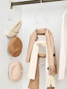 1/3/5pcs Multi-Purpose Hooks, For Hanging Clothes, Scarves, Hats, Convenient Home Storage Hooks, Metal Wardrobe Hooks, Suitable For All Seasons (Note: Peeling Of The Contact Point On The Hat Ring Is A Normal Phenomenon And Does Not Affect Use)